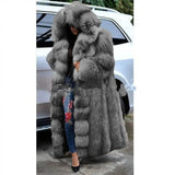 Faux Fur Coat Women Long Hooded Fur Coat-9