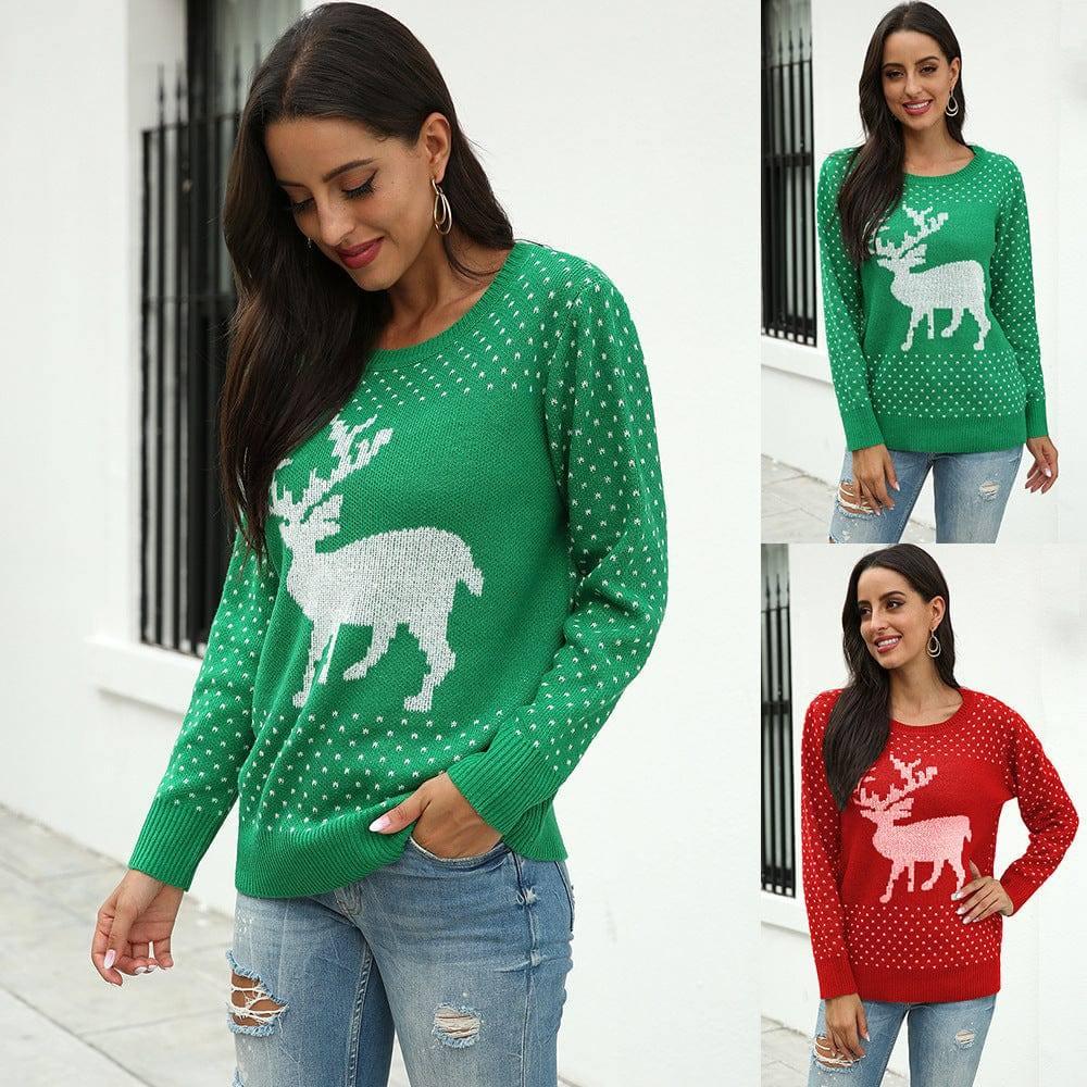 Fawn jacquard christmas sweater-1