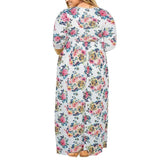 Big size Dress Women Summer Large Size Short Sleeve Print Wear-Resistant Long Dress Plus Size Fat MM Women Clothing Maxi Dress-4