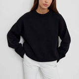 For Sweater Women Sweaters Wool Jumper Basic Korean Fashion-Black-4