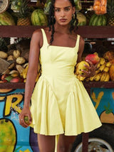 French Suspender Skirt Design Bow 0 LOVEMI  Yellow M 