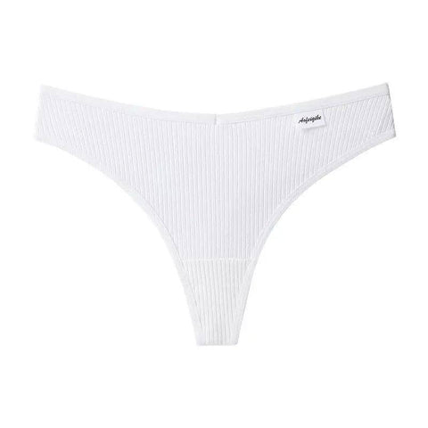 G-string Panties Cotton Women's Underwear Comfortable Casual-White-1