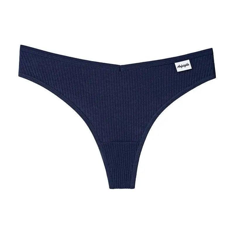 G-string Panties Cotton Women's Underwear Comfortable Casual-DarkBlue-3