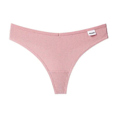 G-string Panties Cotton Women's Underwear Comfortable Casual-BeanPastePowder-9
