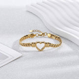 Gold Heart Bracelet: Elegant Women's Jewelry Piece-1