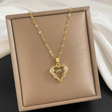 Gold Heart Pendant Necklace: Elegant Jewelry Gift-Copper Pendant-1
