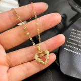 Gold Heart Pendant Necklace: Elegant Jewelry Gift-Copper Pendant-2