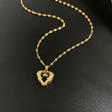 Gold Heart Pendant Necklace: Elegant Jewelry Gift-Copper Pendant-5