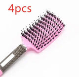 Hairbrush Anti Klit Brushy Haarborstel Women Detangler Hair-Pink-50