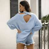 Halter Halter Sweater Off Shoulder Sweater-2