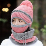 Hat Female Winter Wool Hat Outdoor Thick Warm Winter Hat-Pink-5