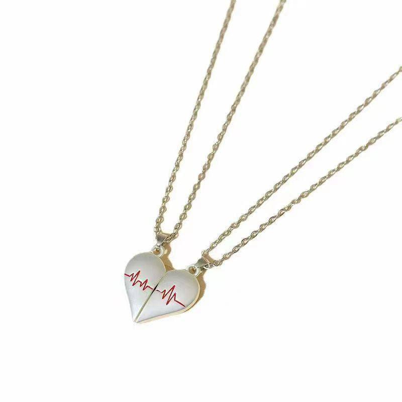 Heartbeat Pendant Necklaces in Gold & Silver-Silver-9