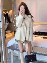 High Class Hepburn Style Korean Woolen Coat-2