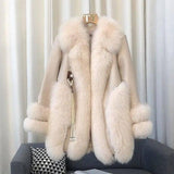 High-end Imported Whole Skin Fox Fur Coat Female-9