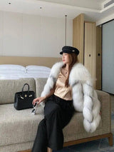 High End Marble Fox Fur Coat-2