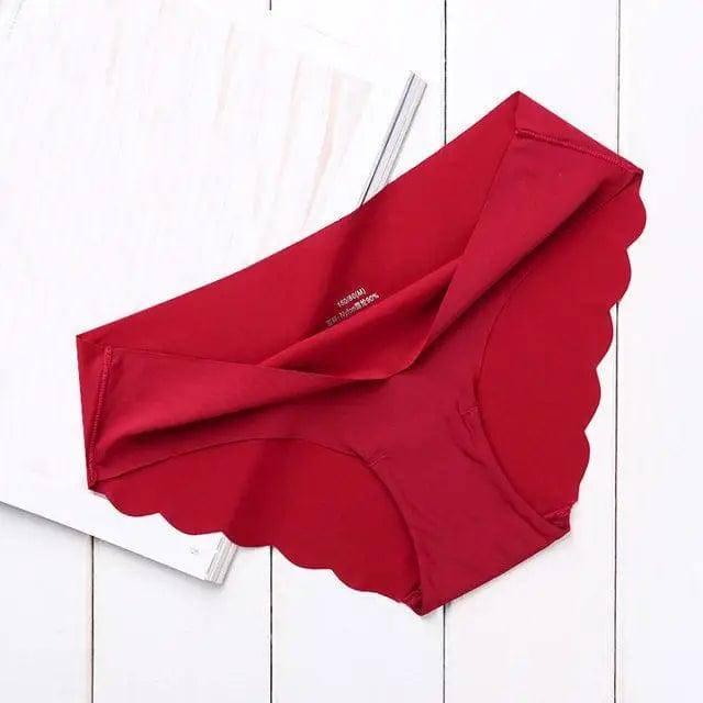 High Quality Womens Seamless Panties Solid Ultra-thin Pant-Rose Red-1