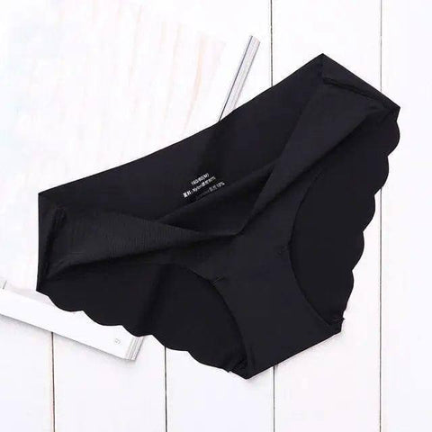 High Quality Womens Seamless Panties Solid Ultra-thin Pant-Black-4