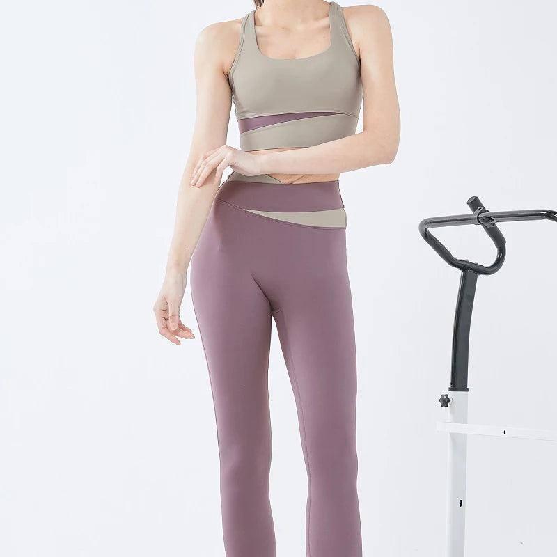 High Waist Yoga Set Lady Gym Suit Sport Set Shockproof Sport-1