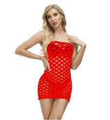 Hot Drill Sexy Lingerie Net Bag Hip Skirt Shiny Point Drill-Red-8
