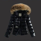 Imitation raccoon fur collar down coat-4