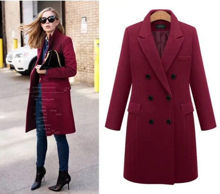 LOVEMI  Jackets Lovemi -  Medium length large woolen overcoat for women