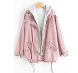 LOVEMI Jackets pink / 3XL Lovemi -  Two-piece denim hooded jacket