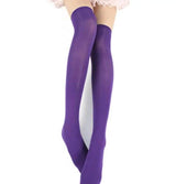 Japanese non-slip velvet over knee socks stockings-Purple-2