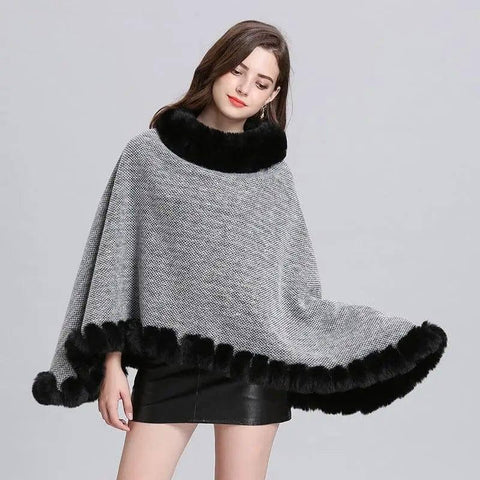 Knit sweater cloak shawl coat women-10