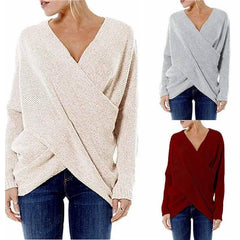 Knit Sweater Pullover Sweater Women's Clothing-1