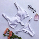 Knotted bikini on chest-White-1