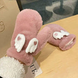 Korean Style Cute Moving Wings Gloves For Women Autumn And-Pink Color-8