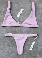 Ladies sexy bikini colorful swimsuit-Purple-3