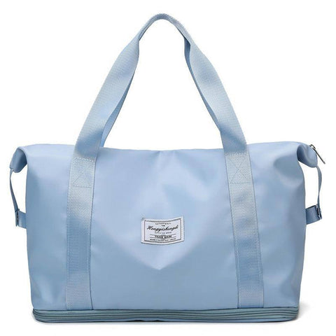 Large Capacity Travel Bag Fitness Gym Shoulder Bag For-Light blue-16