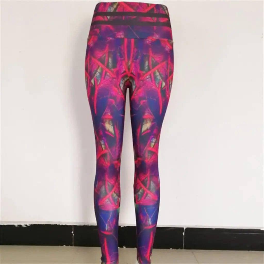 Leaf print fitness yoga pants-6
