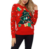 Leisure Christmas Tree Snowman Turtleneck Knit Sweater-Christmas tree-1