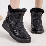 Letter Print Boots Winter Warm Plush Snow Boot Women Shoes-4