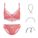 LOVEMI  Lingerie set Pink / 70B Lovemi -  Fashion Transparent Women Bra And Panties Set Embroidery