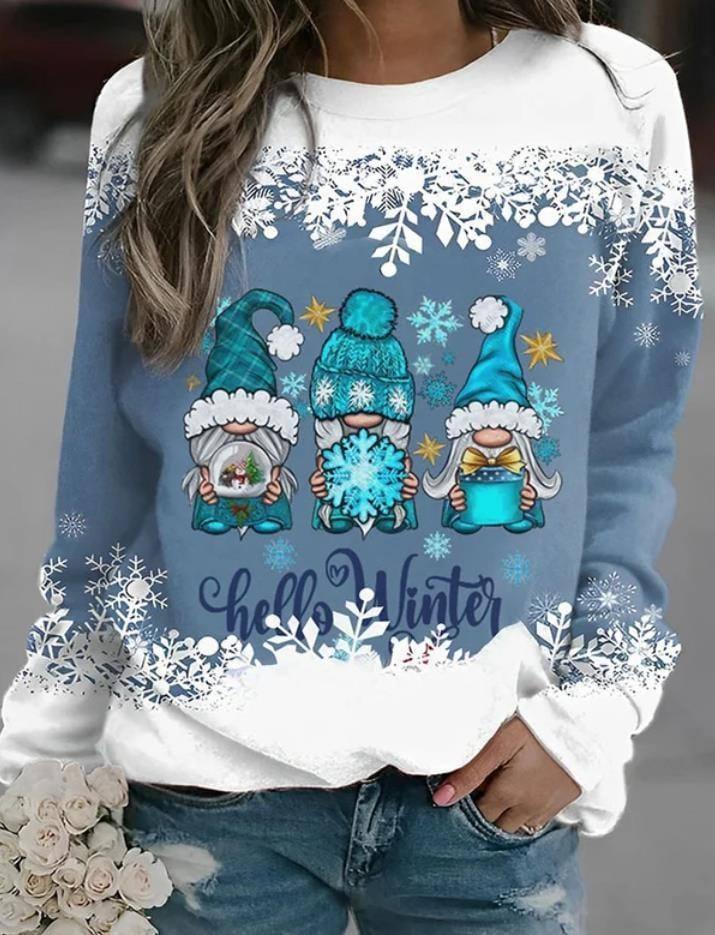 Long Sleeve Round Neck Christmas Style Sweaters Women's-Style 2-4