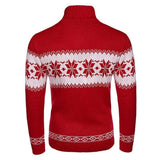 Long Sleeved Christmas Jacquard Knitting Sweater For Men-Red-3