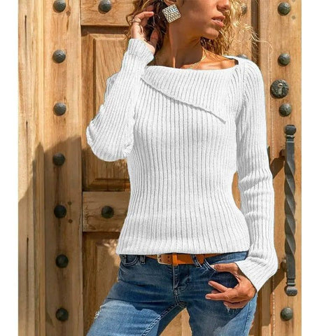Long-sleeved sweater and sweater-White-5