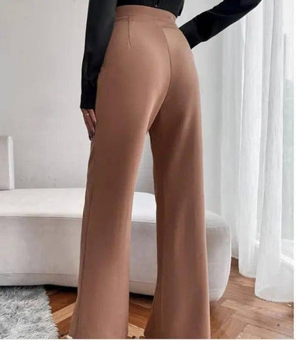 Loose Straight Pants Women High Waist Casual Trousers-2