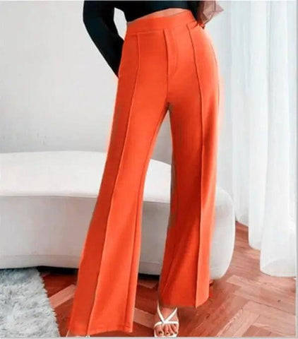 Loose Straight Pants Women High Waist Casual Trousers-5