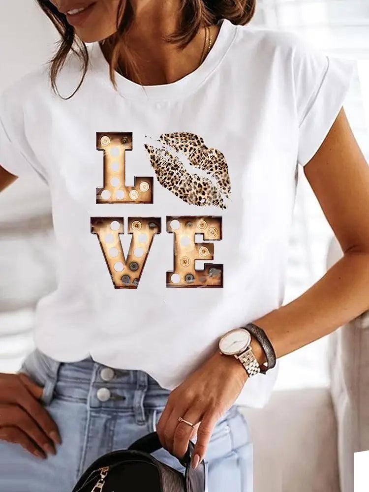 Love Graphic Fashion Tee-MGQ29376-1