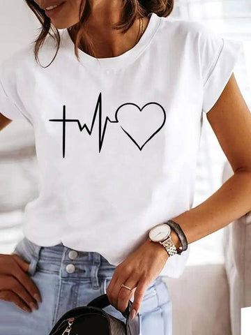 Love Style Print T-Shirt-MGQ29236-1