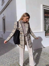 Lovemi -  All-match Plaid Suit Pants Skirt Suit trench coat LOVEMI Culottes XS 