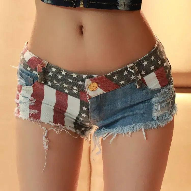 LOVEMI - Lovemi - American Flag Patterned Mini Pants