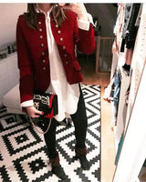 Lovemi -  Autumn and winter fashion button blazer Sweaters LOVEMI Red S 