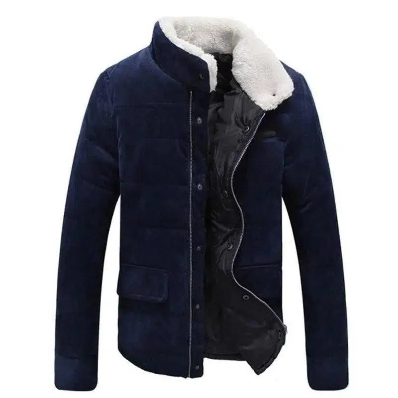 LOVEMI - Lovemi - Autumn & Winter Men's Stand Fur Collar Slim Fif