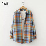 LOVEMI - Lovemi - Autumn Ten-Color Plaid Shirt Women'S Long-Sleeved