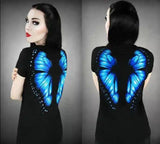 Lovemi -  Blue Butterfly Women Tshirt top LOVEMI   